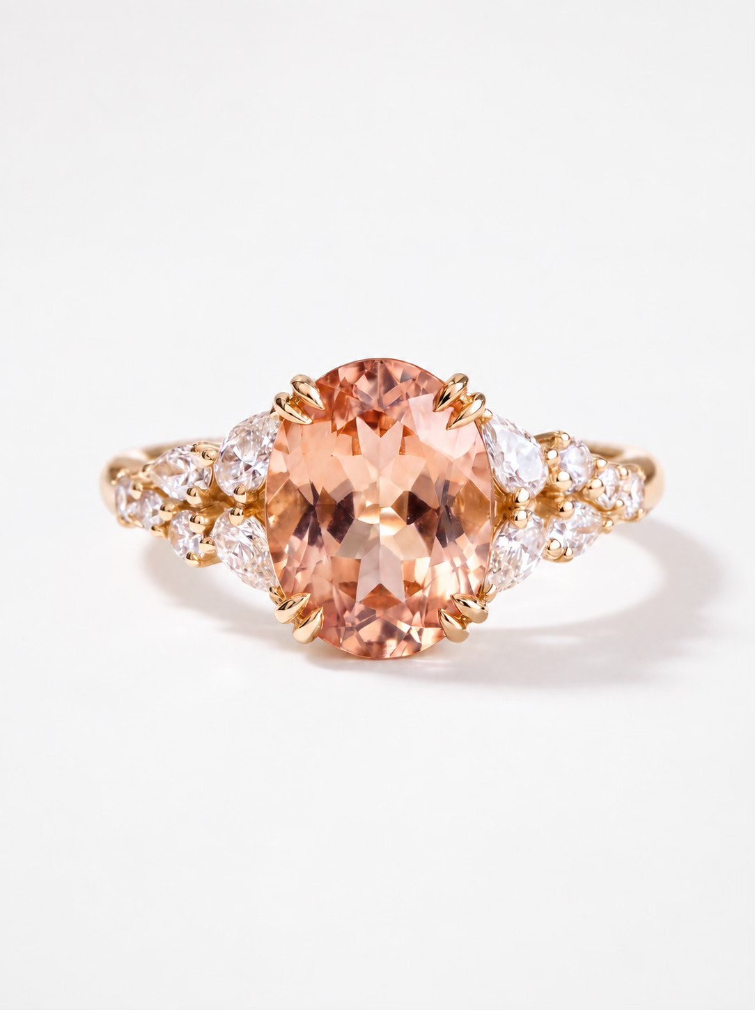 Bague saphir padparadscha ovale